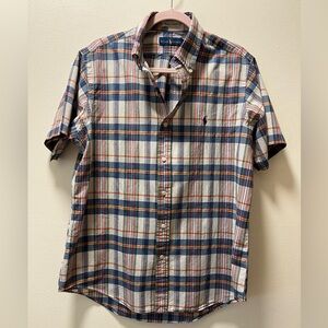 Ralph Lauren Casual Preppy Short Sleeve Button Shirt, Men's, Sz Large, Plaid.